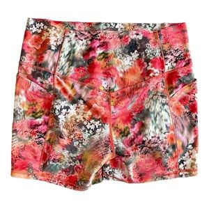 Athlete Salutation Stash Pocket 5" Short Workout Flower Pink Orange Green XL/TG